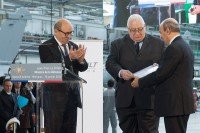 From left to right: Jean-Yves Le Drian (Minister of Defence), Laurent Collet-Billon (Head of French Defence Procurement Agency) et Eric Trappier (Chairman and Chief Executive Officer of Dassault Aviation) © Dassault Aviation - P. Sagnes